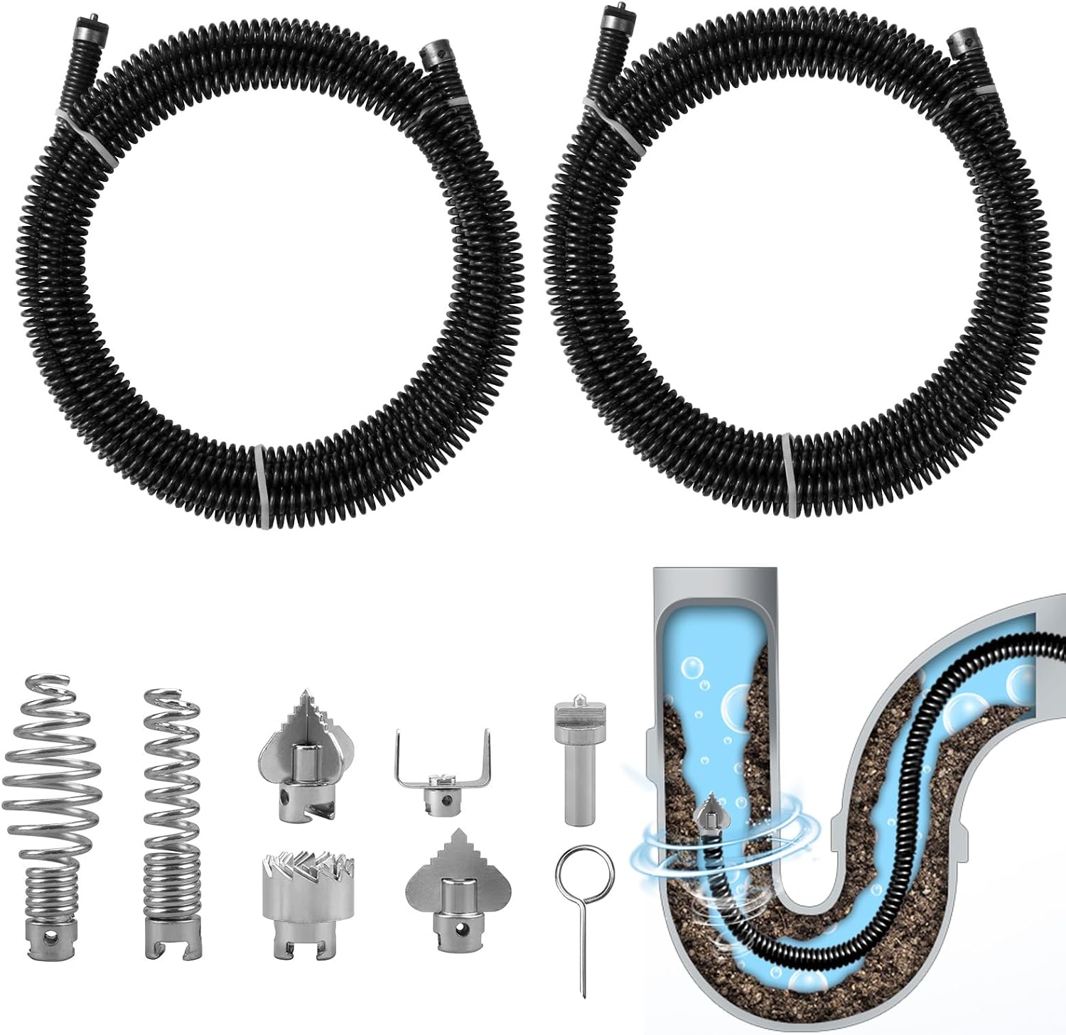 Spirale per Pulizia Tubi 2x3m, Diametro 12 mm