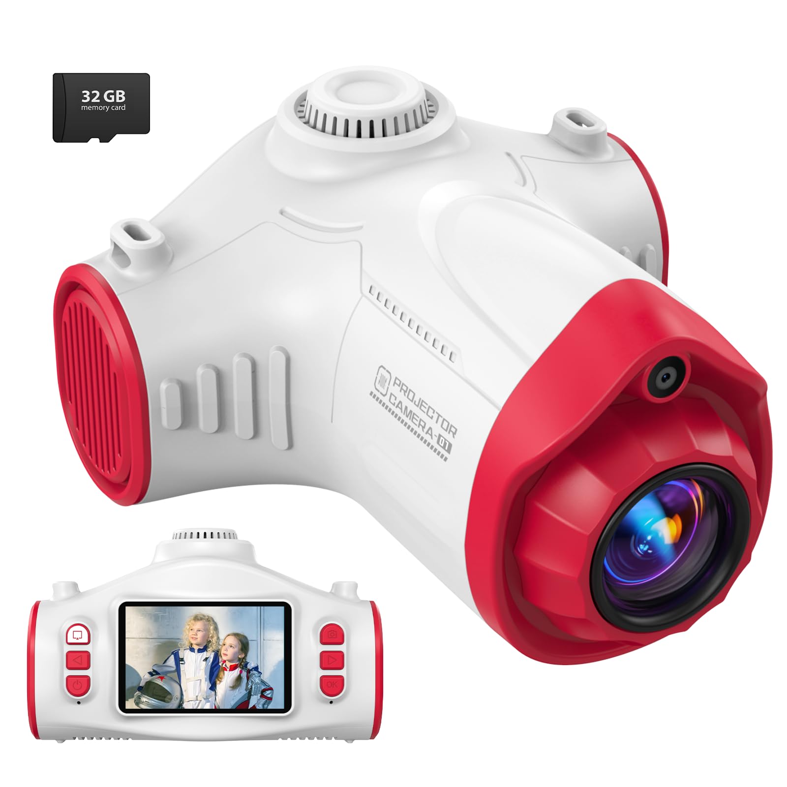 Usteetic Macchina Fotografica Proiettore per Bambini 1080P