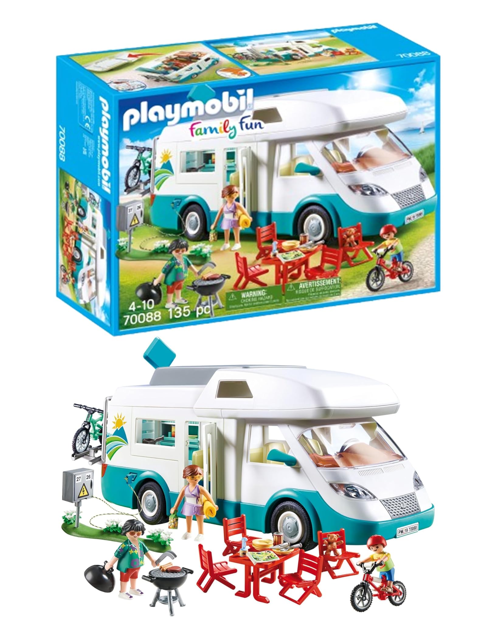Playmobil Family Fun - Camper con Famiglia, Multicolore