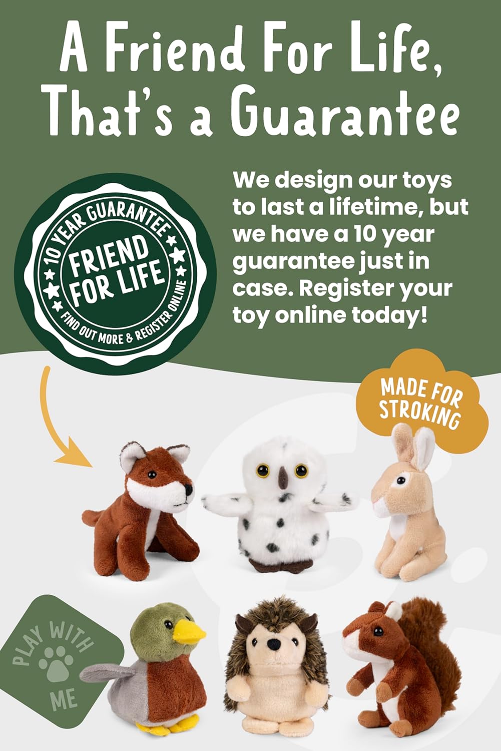 Living Nature Amichetti Selvatici - 6 Mini-Peluche 9cm - immagine 6