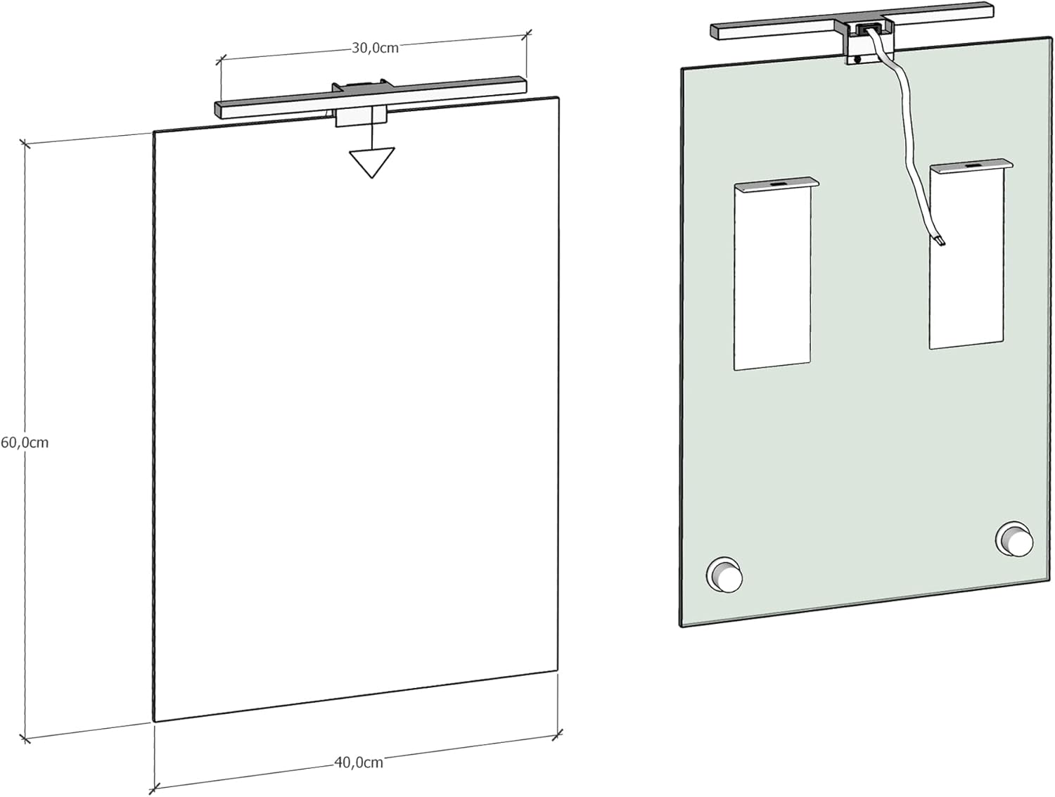 Baikal Specchio da Bagno con Applique LED 40x60 cm - immagine 6