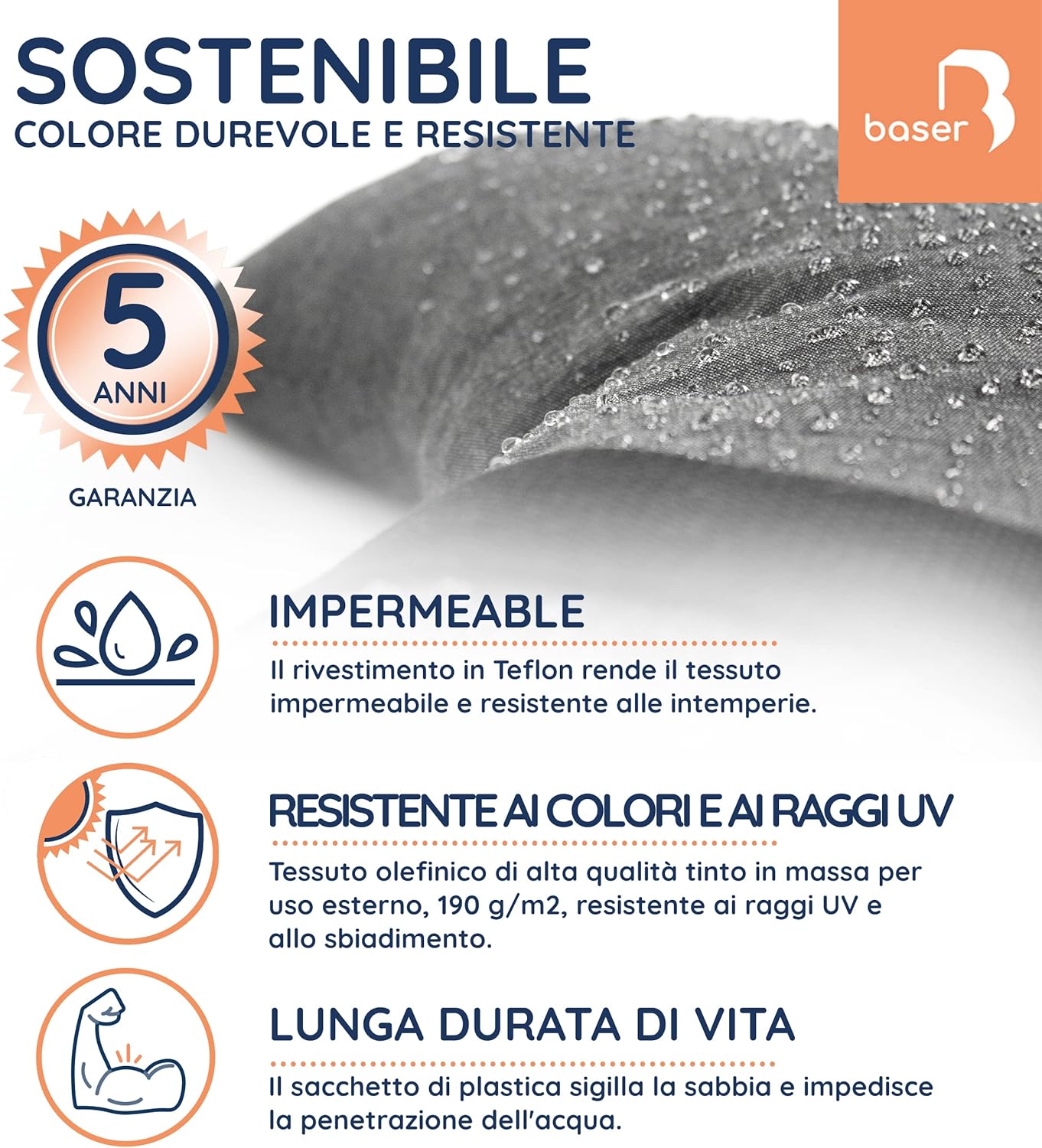 Baser Sacchi per Sabbia Dritti Riempibili 25kg - immagine 4