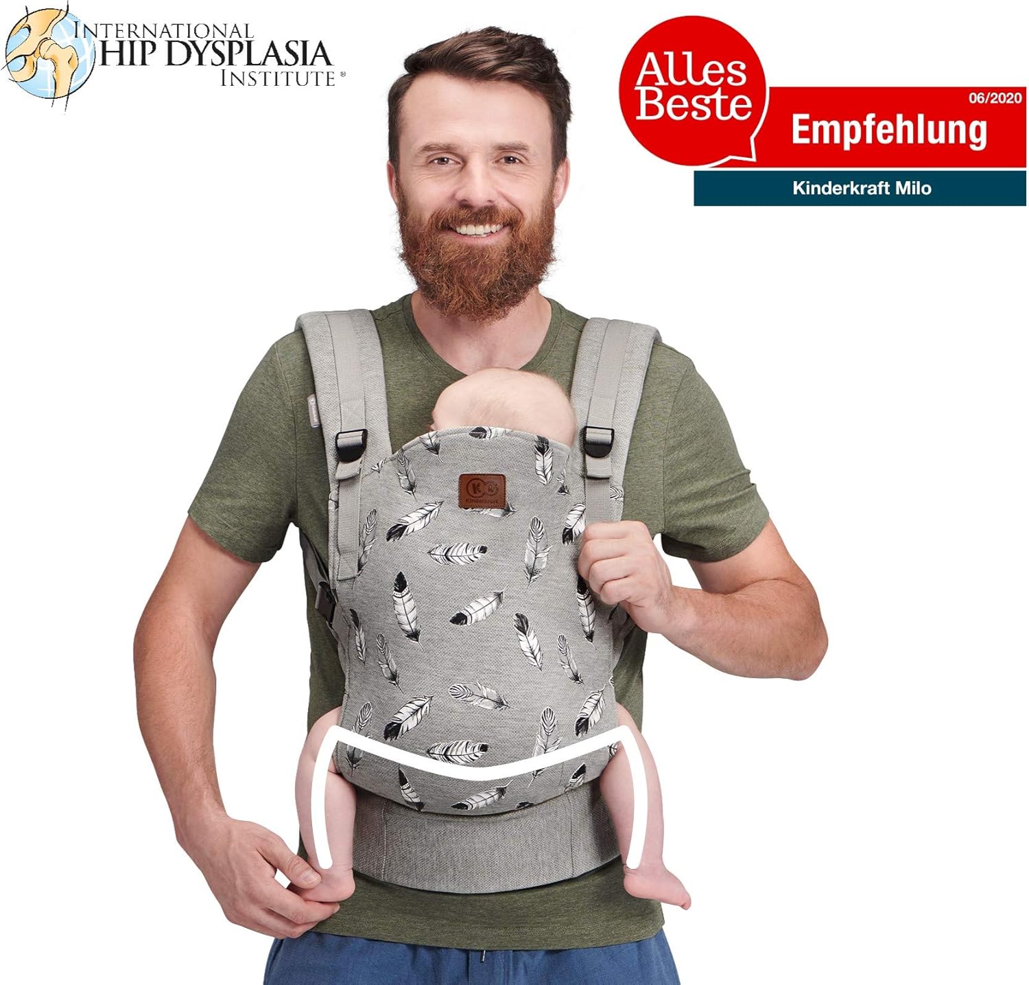 Kinderkraft Marsupio Ergonomico MILO, Grigio - immagine 2