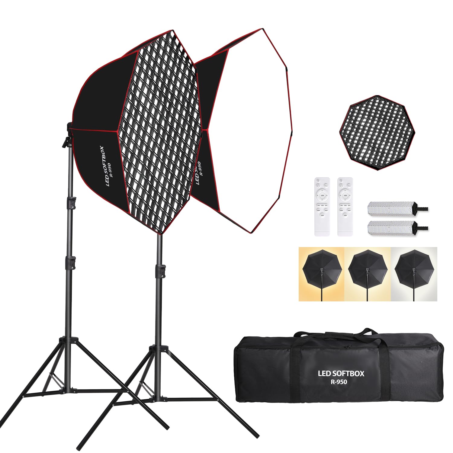 Gskaiwen Set Illuminazione Softbox Ottagonale 110W