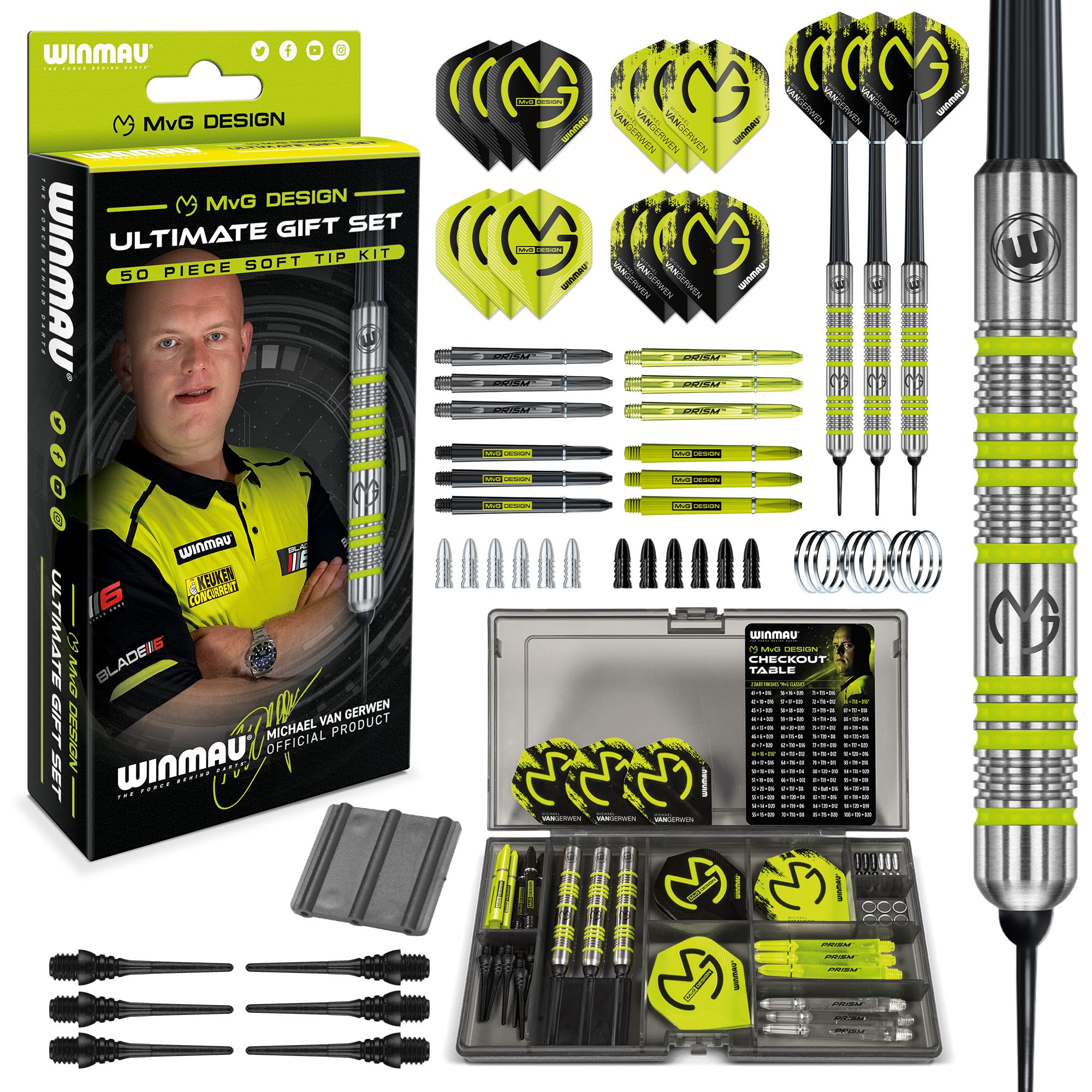 WINMAU Michael Van Gerwen MvG - Set Freccette 50 Pezzi