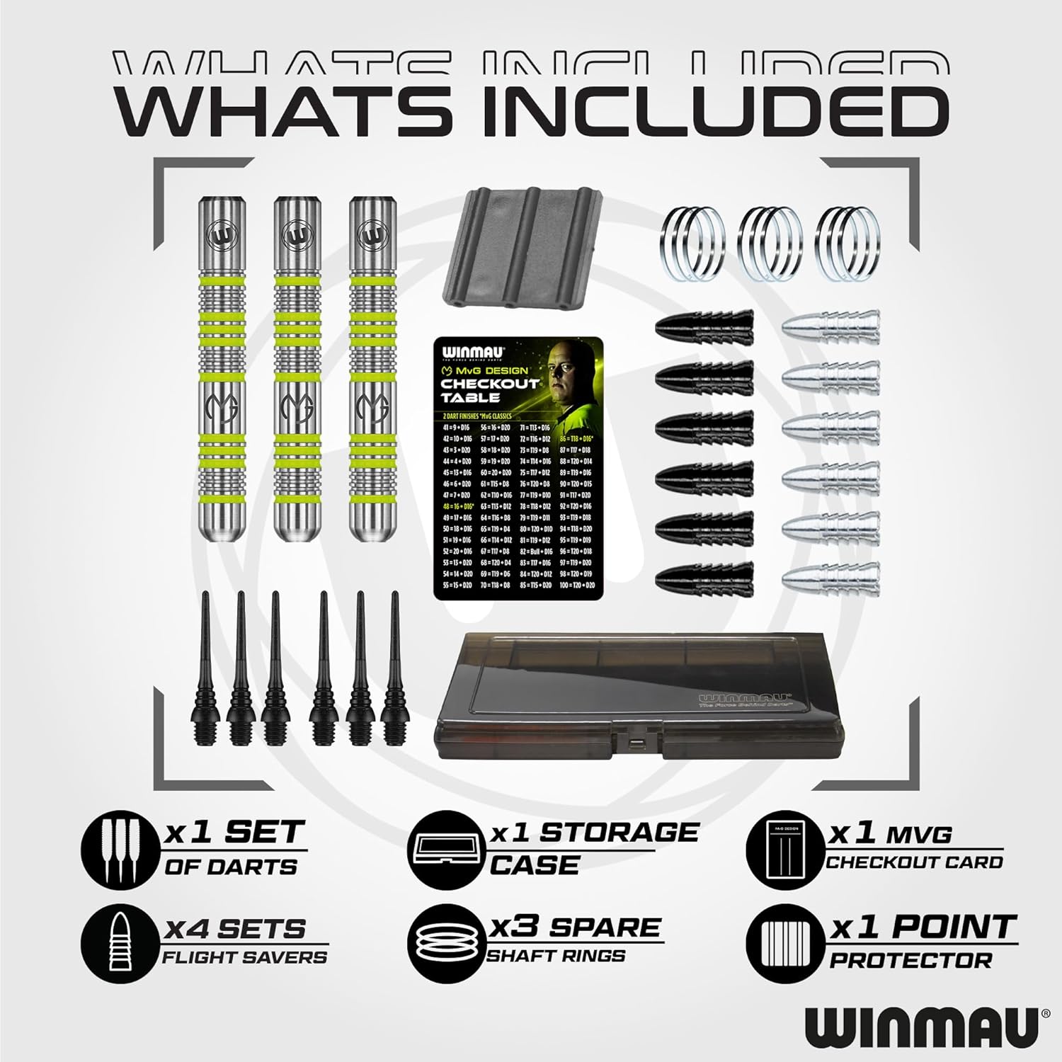 WINMAU Michael Van Gerwen MvG - Set Freccette 50 Pezzi - immagine 2