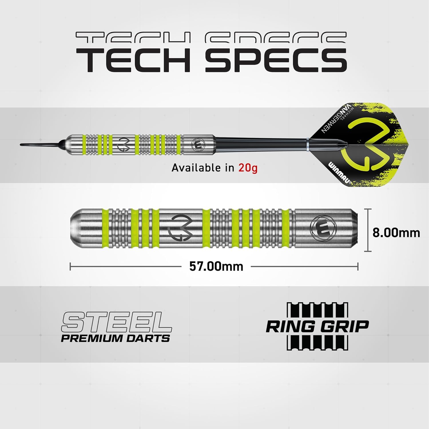 WINMAU Michael Van Gerwen MvG - Set Freccette 50 Pezzi - immagine 5