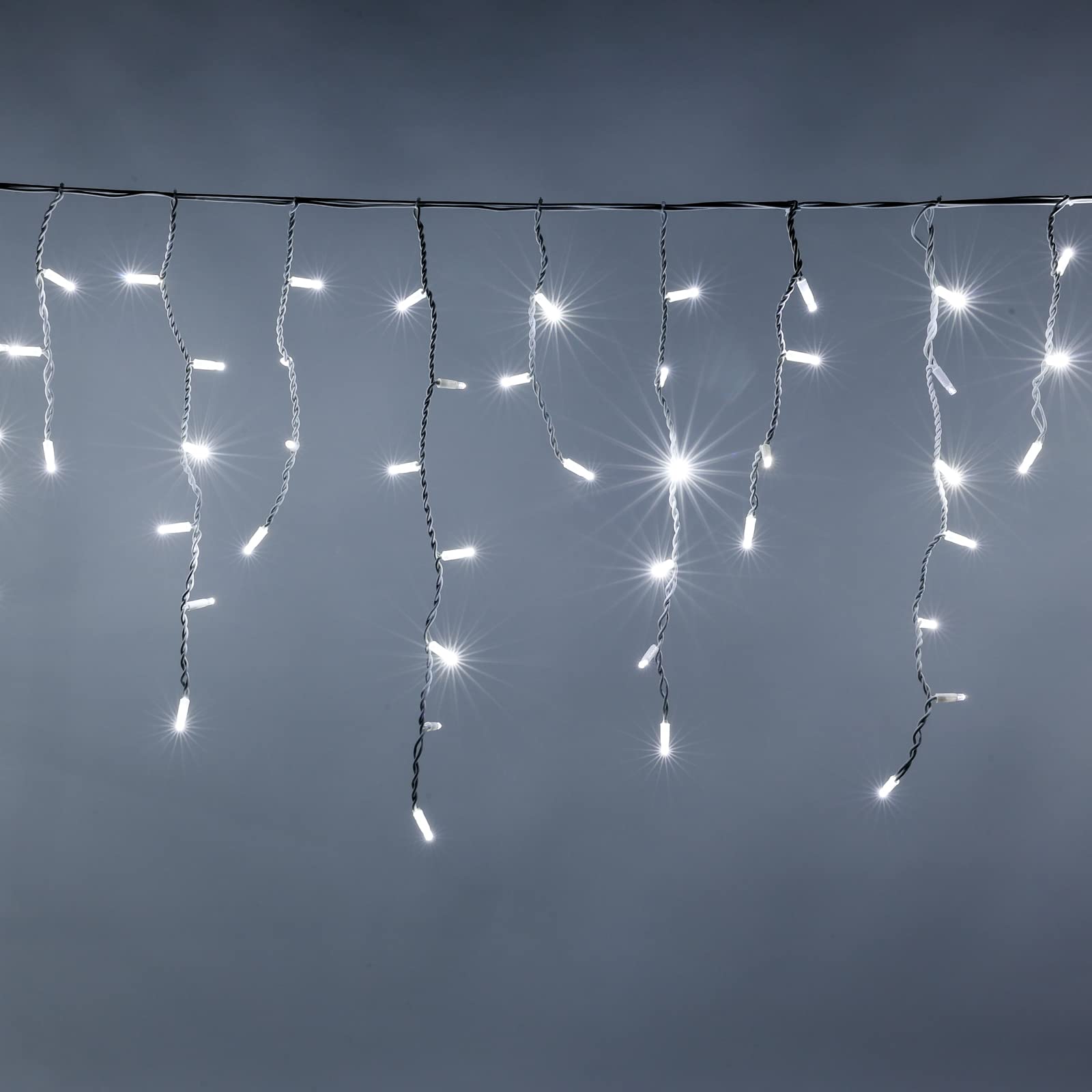 Cascata di Stalattiti 5x0.7m con 200 MaxiLed Bianco Ghiaccio