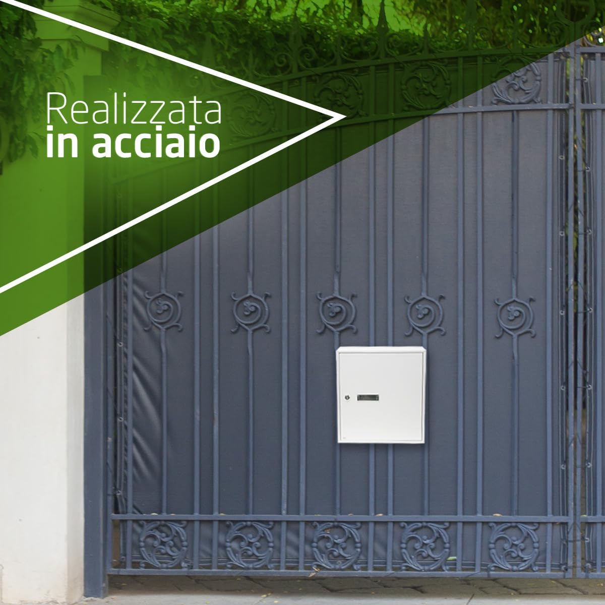 Amig - Cassetta Postale Interni Acciaio, Bianca 40x36x10 cm - immagine 3