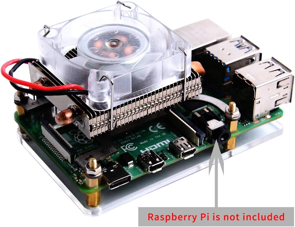 Geeekpi Raspberry Pi Low-profile CPU Cooler RGB, Argento | Velz
