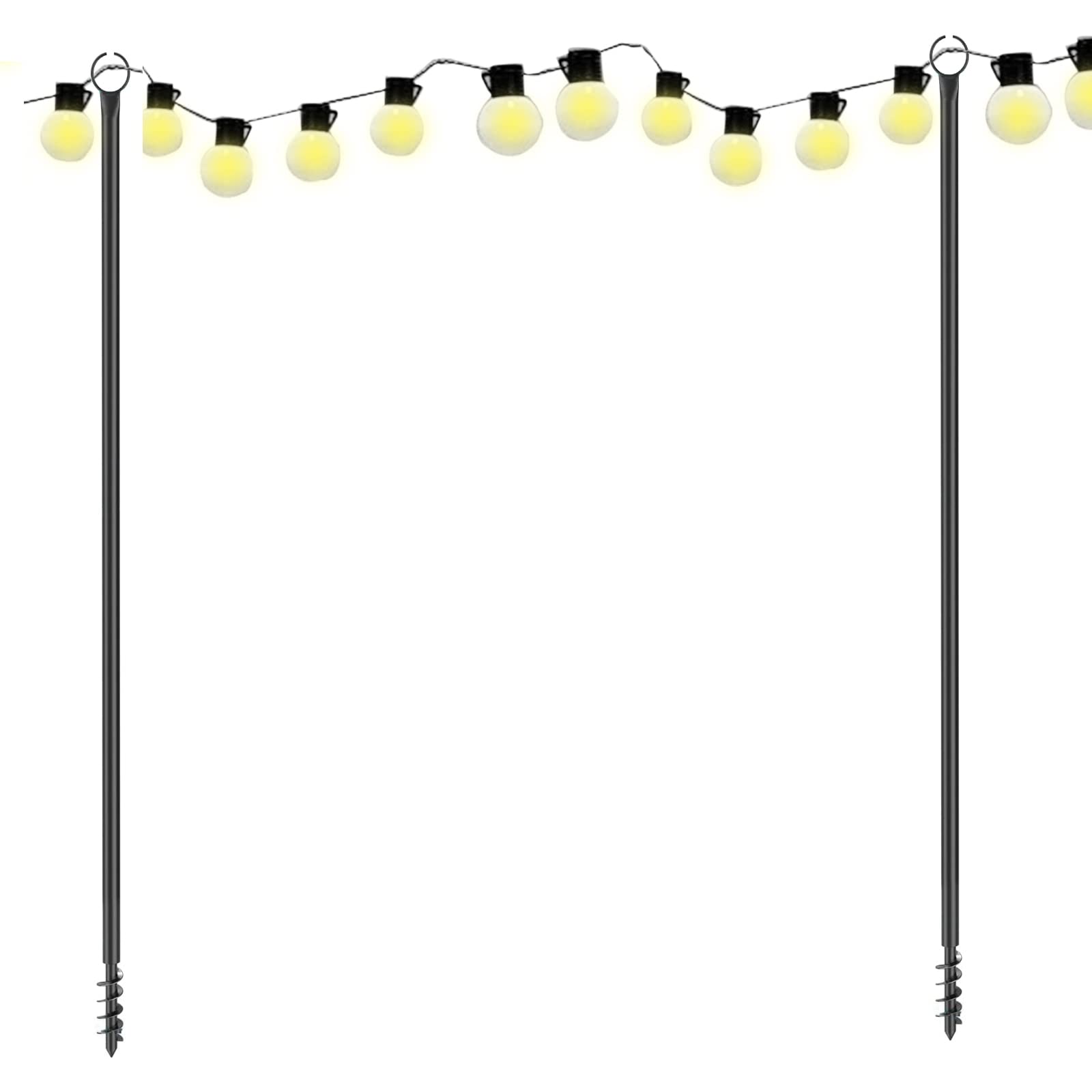 MENAYODA 2 Aste per Catena Luminosa da Esterno 2,4m