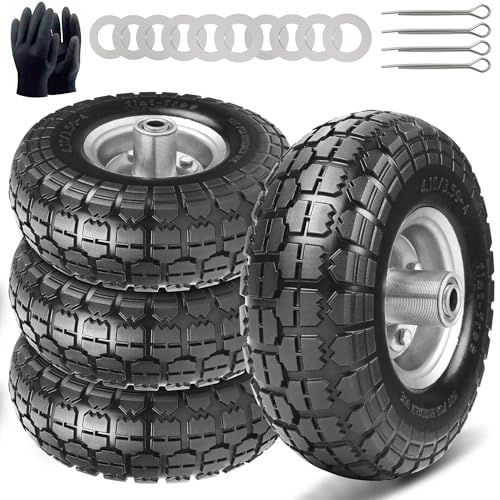 4 Ruote per Carrello con Pneumatici in Gomma Piena