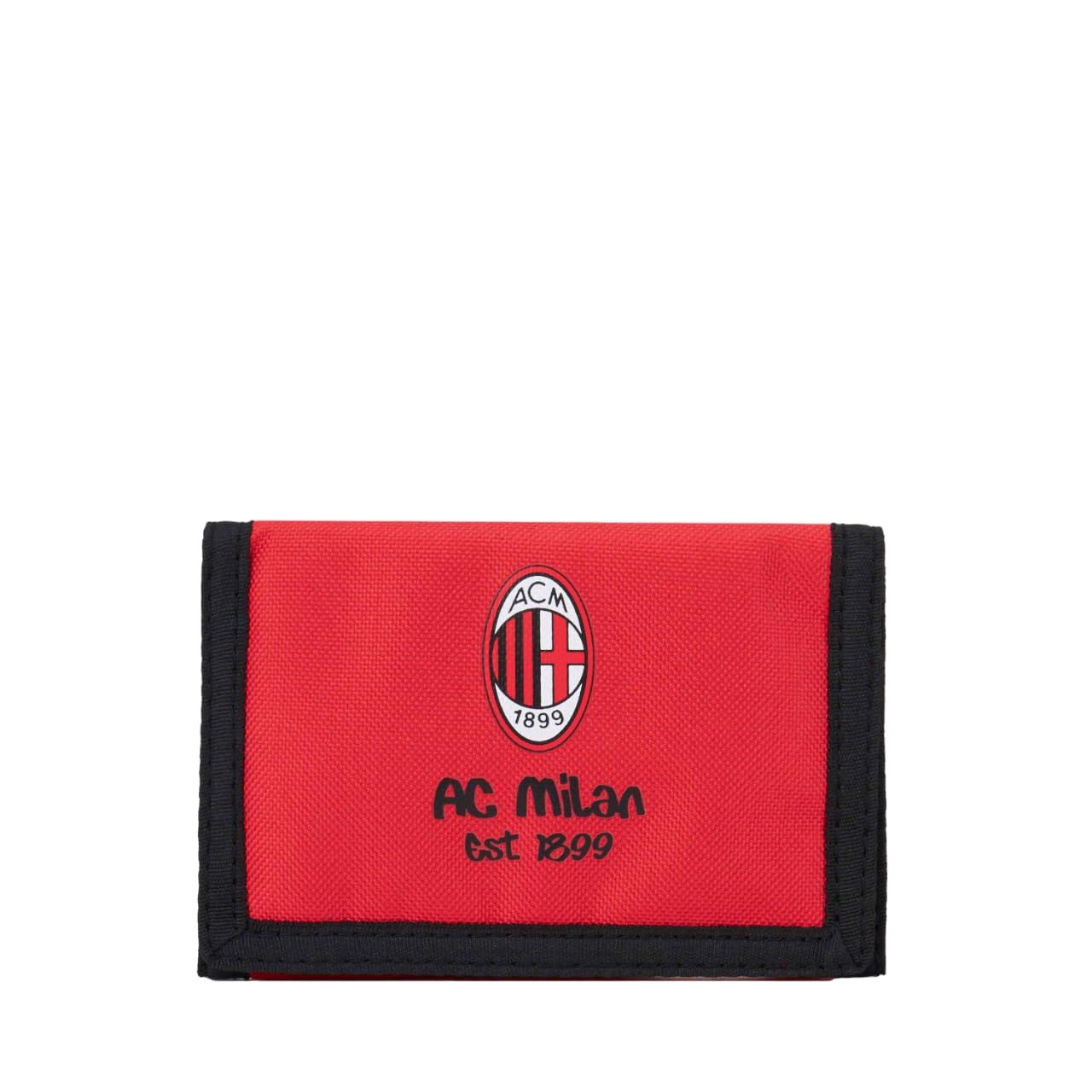 AC Milan Portafoglio con chiusura a strappo, Nylon, Prodotto Ufficiale, Rosso