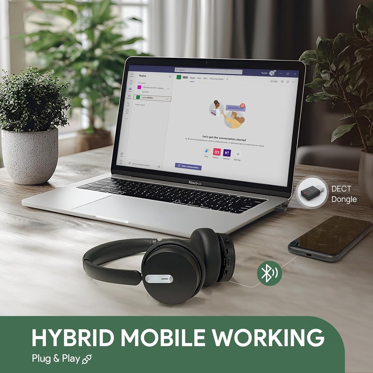 Yealink WH64 Hybrid DECT & Bluetooth Wireless Headset - immagine 5