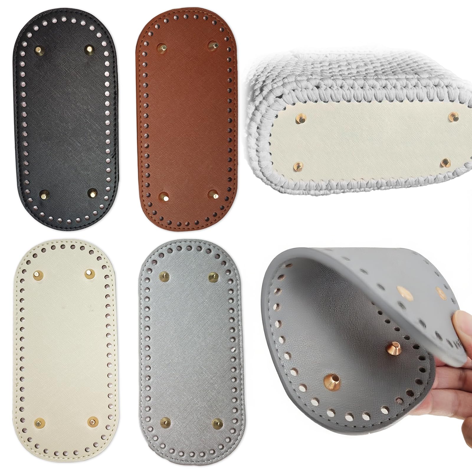 Set 4 Basi Borsa Pelle PU Ovale 22x10cm - 4 Colori