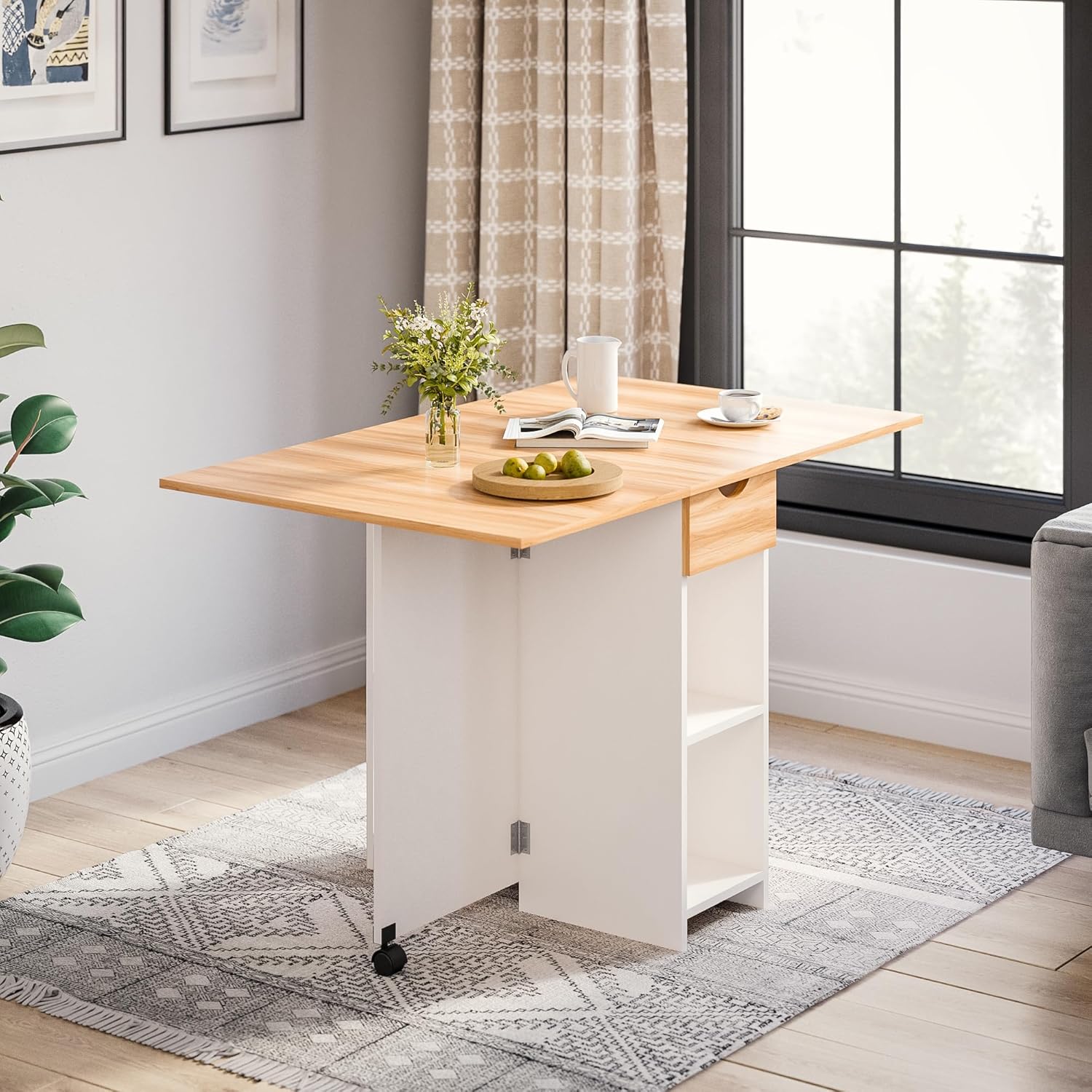 Mondeer Tavolo da Pranzo Pieghevole 120x72x75cm - immagine 6