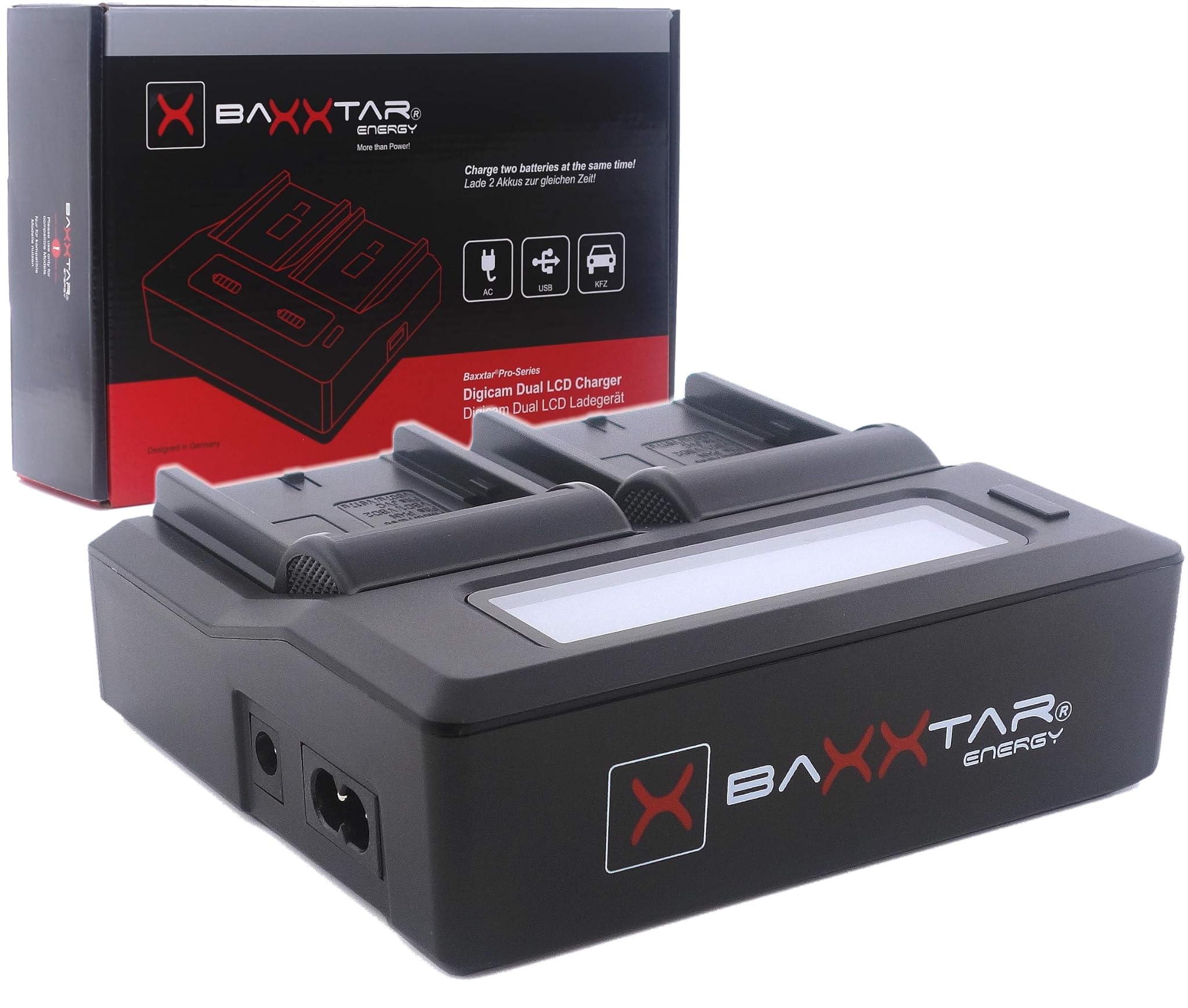 Baxxtar PRO - Caricabatterie LCD Dual Charger