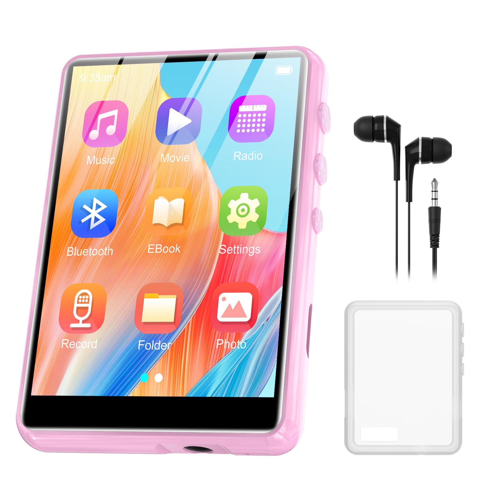 Zaqe Lettore MP3 Bluetooth 5.3 64GB, Rosa