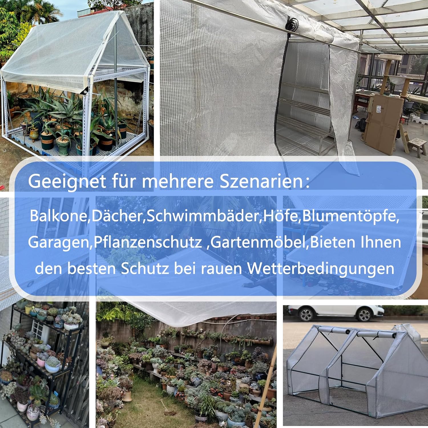 Telo di Copertura Impermeabile 5x6m Trasparente 140g/m² - immagine 5