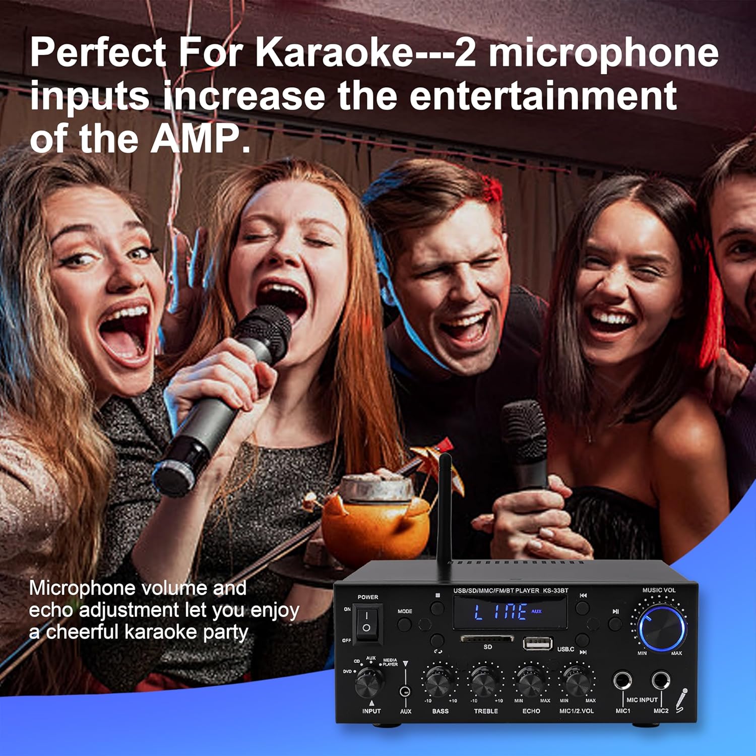 Amplificatore HiFi Audio Stereo 500W+500W BT - immagine 6