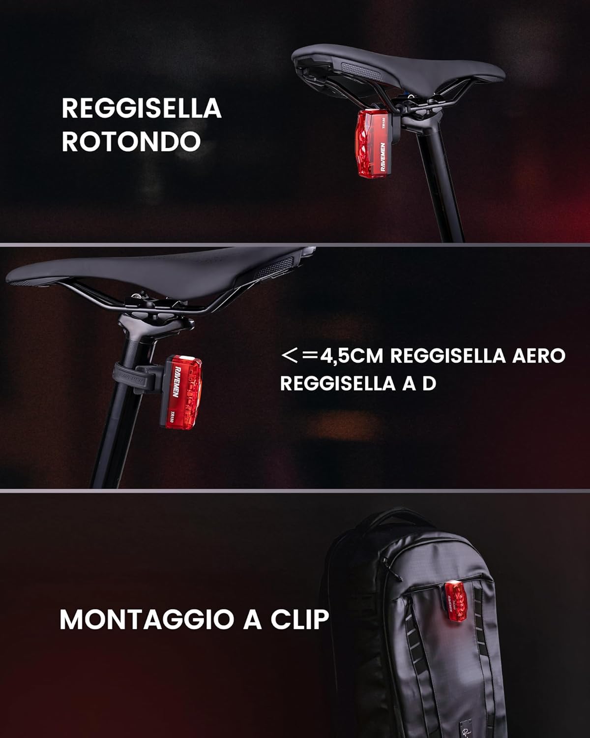 Ravemen TR150 Luce Posteriore Bici 150 Lumen - immagine 5