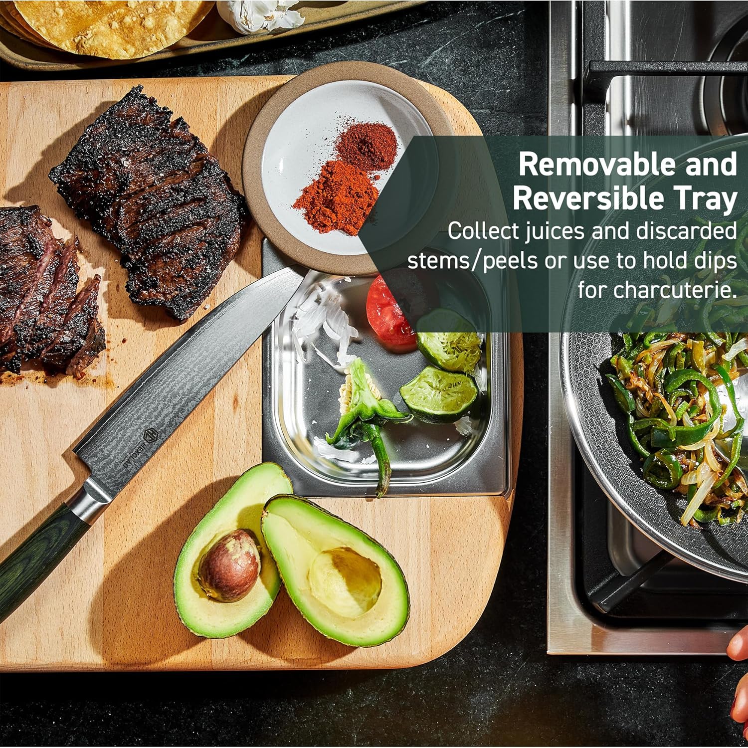 Hexclad Tagliere Bifacciale in Legno di Faggio Ibrido - immagine 6