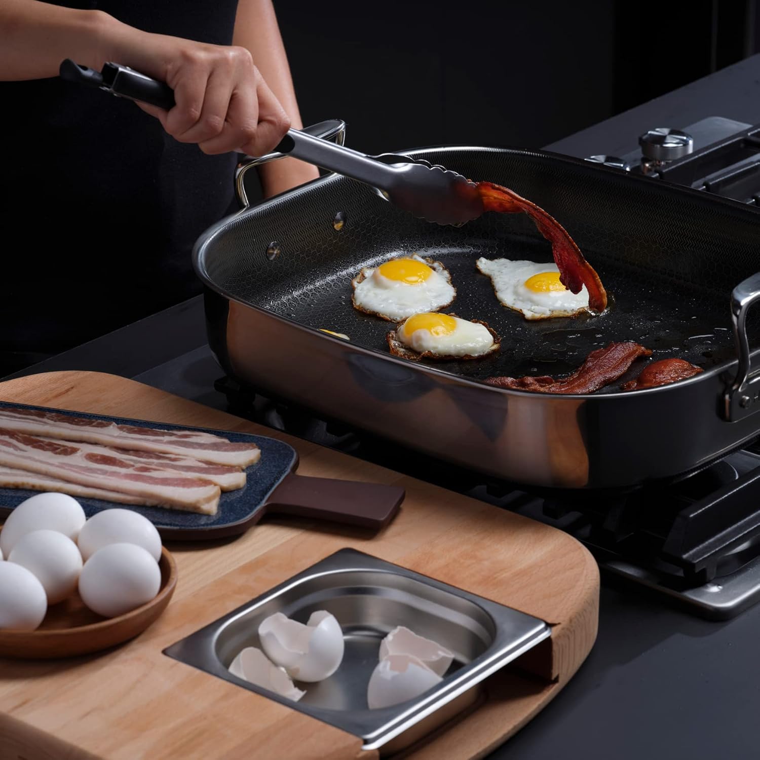 Hexclad Tagliere Bifacciale in Legno di Faggio Ibrido - immagine 8