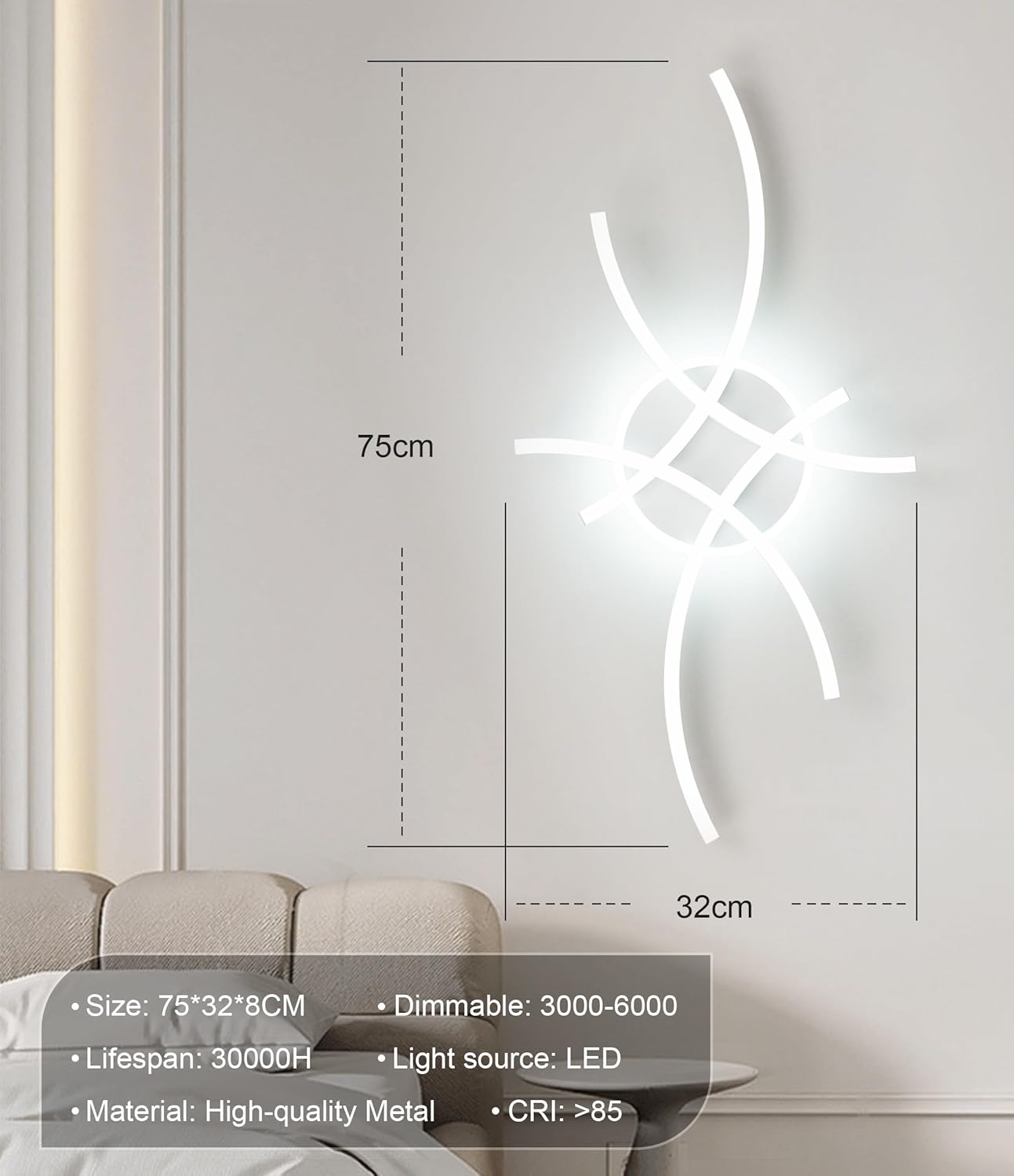 Plafoniera LED 72CM Dimmerabile con Telecomando - immagine 4