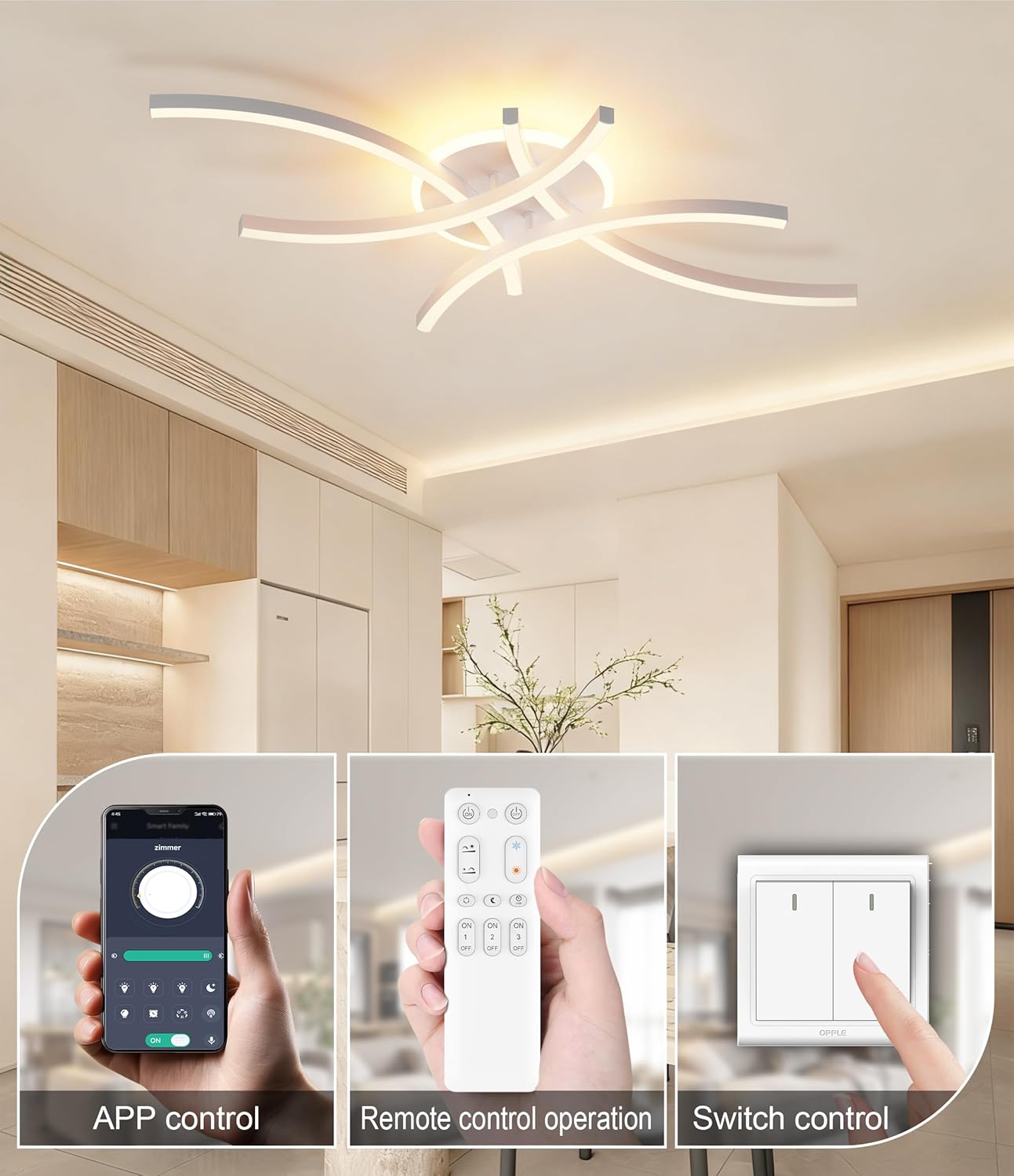 Plafoniera LED 72CM Dimmerabile con Telecomando - immagine 5