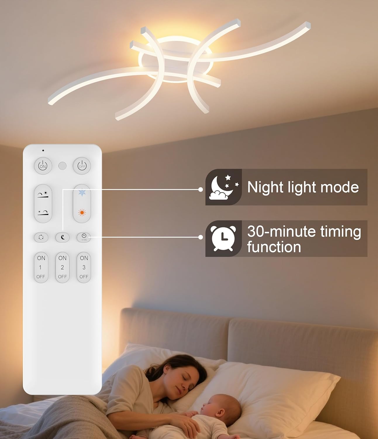 Plafoniera LED 72CM Dimmerabile con Telecomando - immagine 6