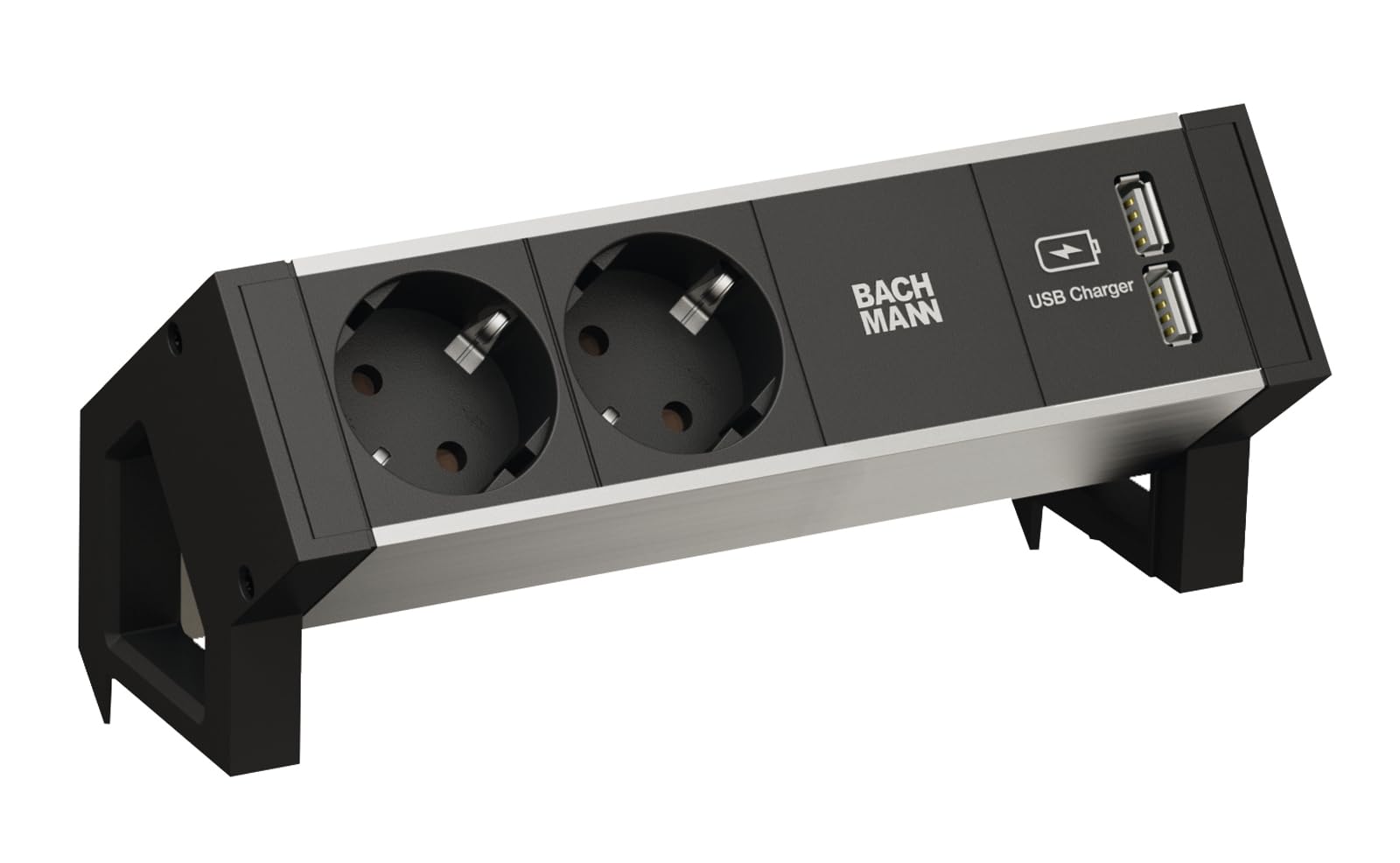 Bachmann Desk2 - Caricatore USB 2 Contatti, Nero
