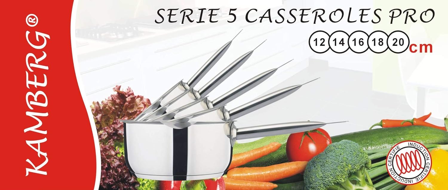 Kamberg PRO - Batteria 5 Tegami 12-20cm, Grigio - immagine 4