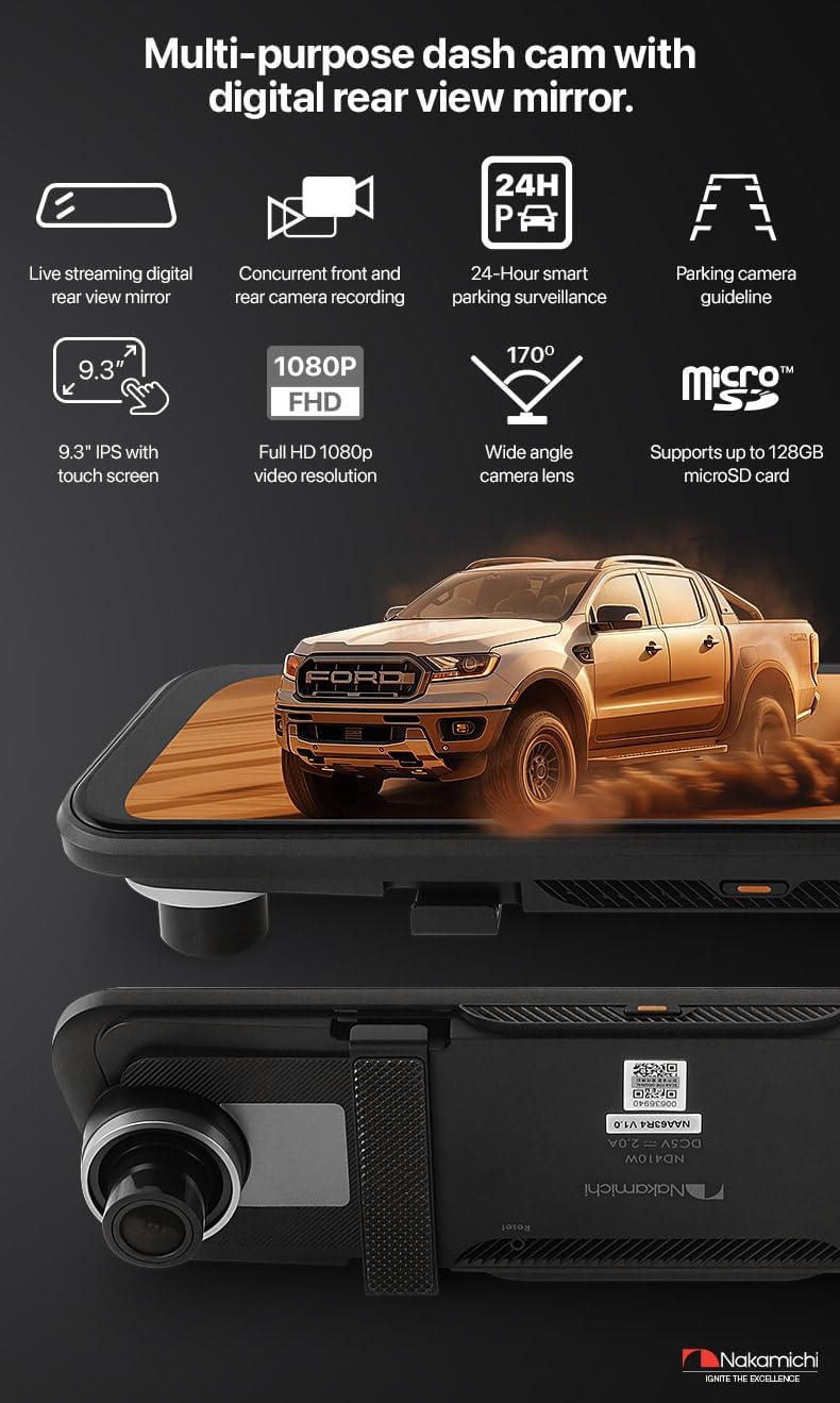 Nakamichi ND410W Dash Cam Full HD Anteriore e Posteriore - immagine 2