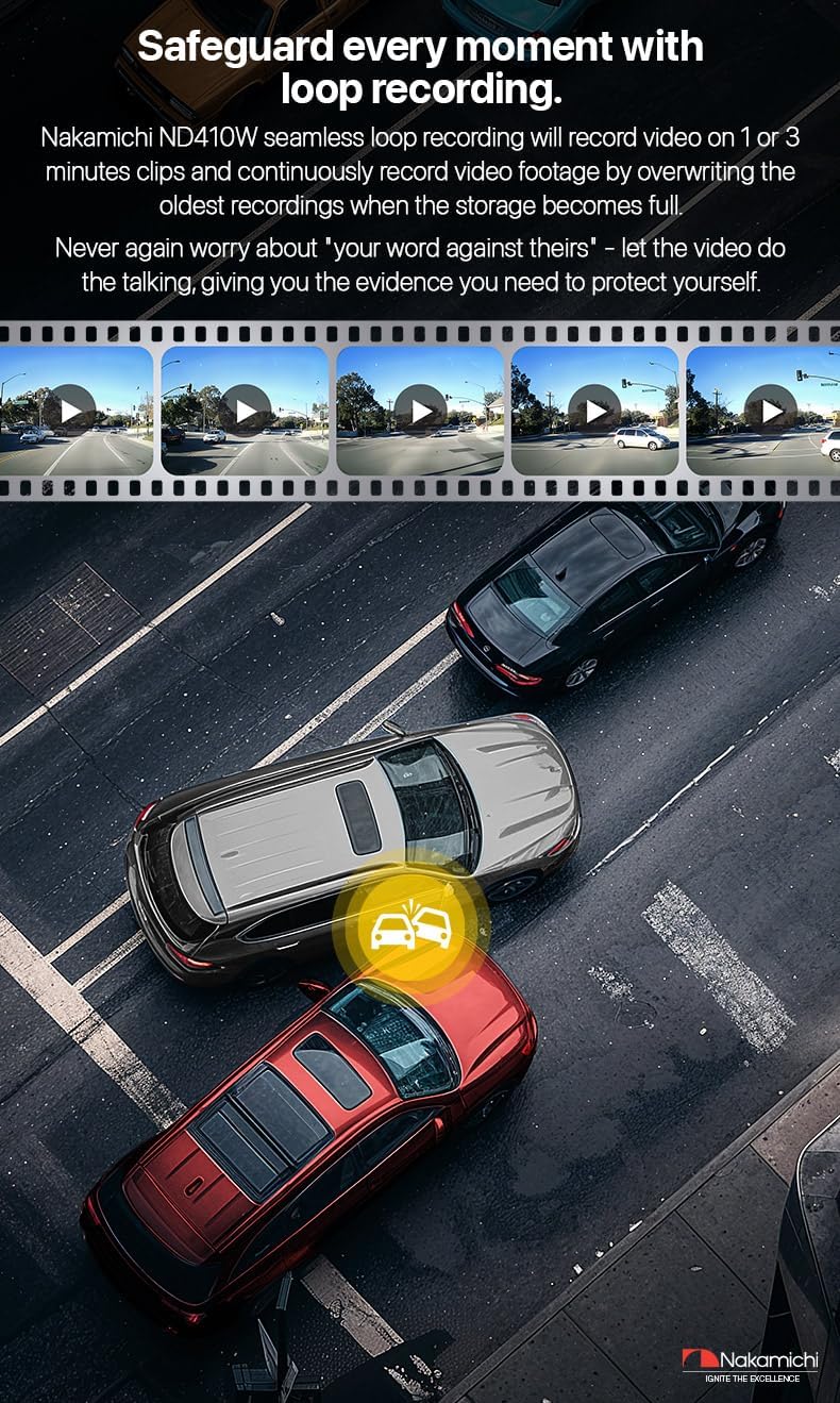 Nakamichi ND410W Dash Cam Full HD Anteriore e Posteriore - immagine 5