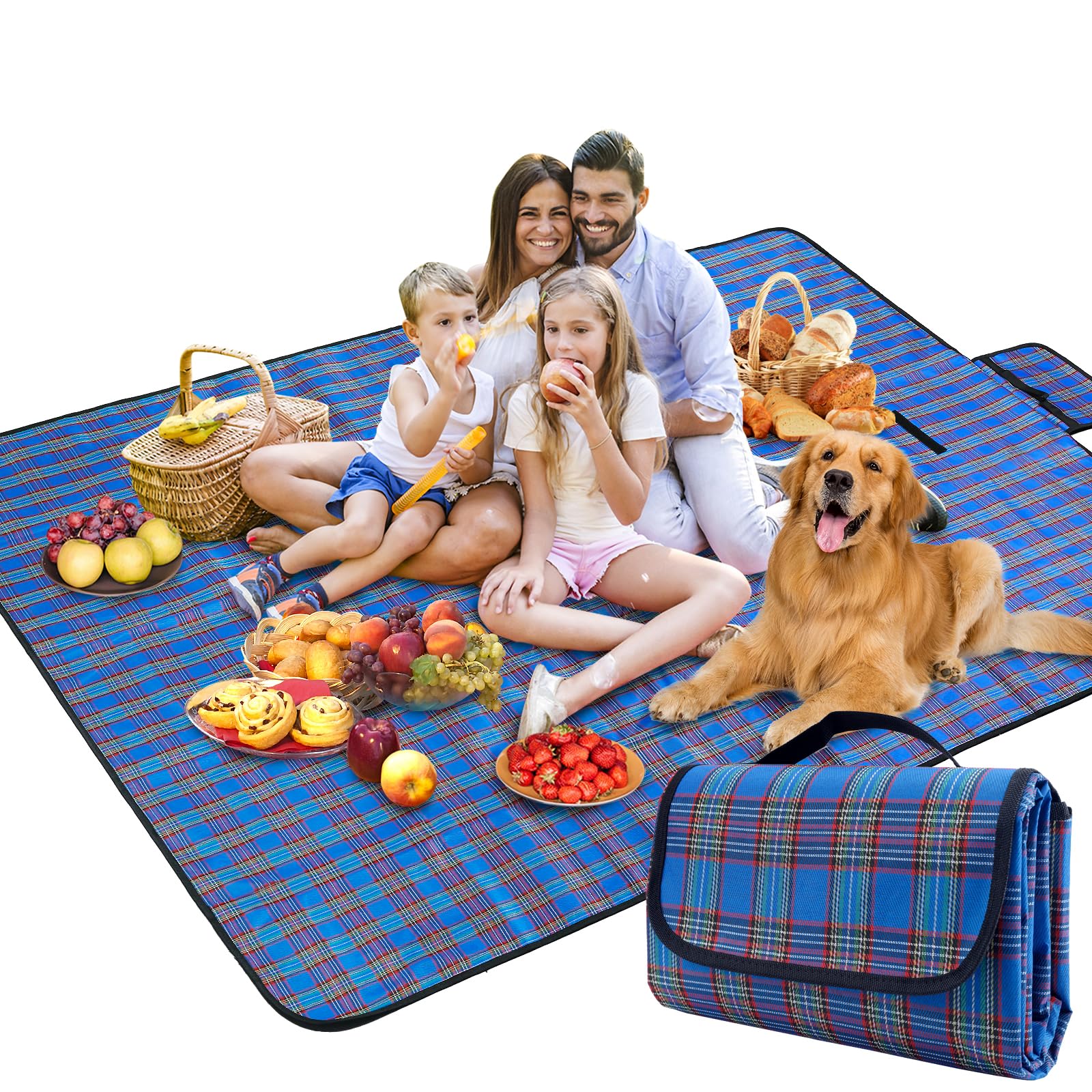 Baxiwuy Coperta da Picnic Impermeabile 150x200cm, Blu