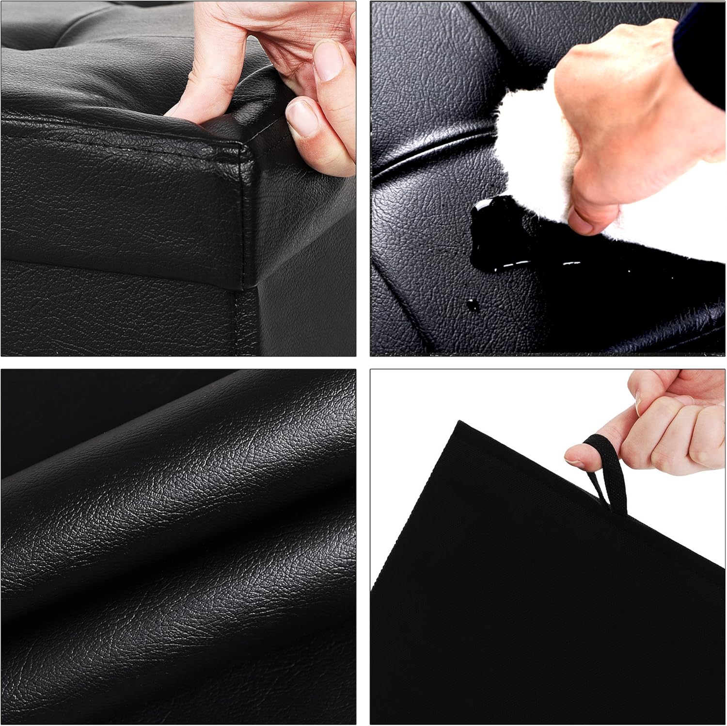 SONGMICS Cassapanca Contenitore 80L - Nero - immagine 5