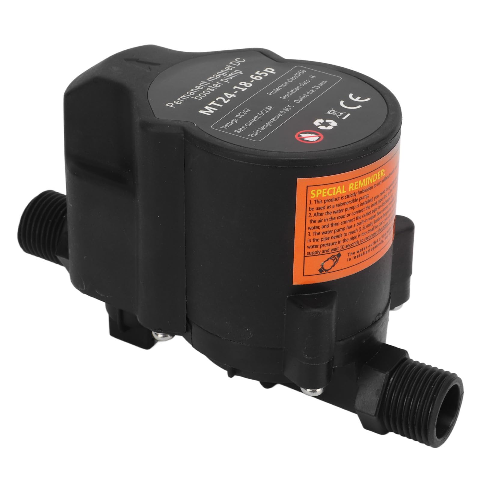 Pompa per aumentare la pressione dell'acqua, 24 V, pompa di aumento della pressione dell'acqua, interruttore di controllo della pompa, per giardino, cucina, doccia, 15 l/min, spina (UE)