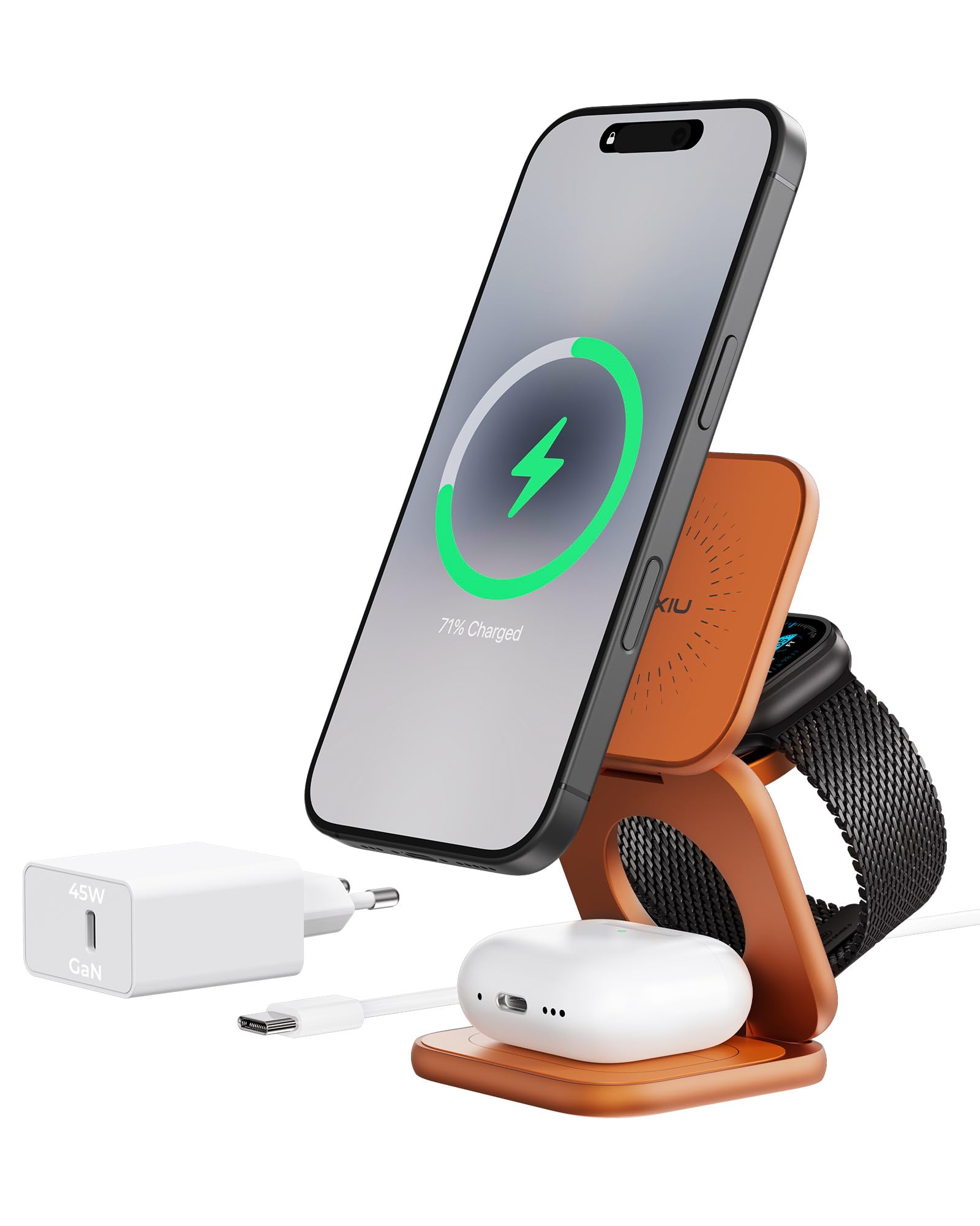 Ku Xiu X40 Turbo Qi2 - Stazione Ricarica Wireless 3 in 1 25W