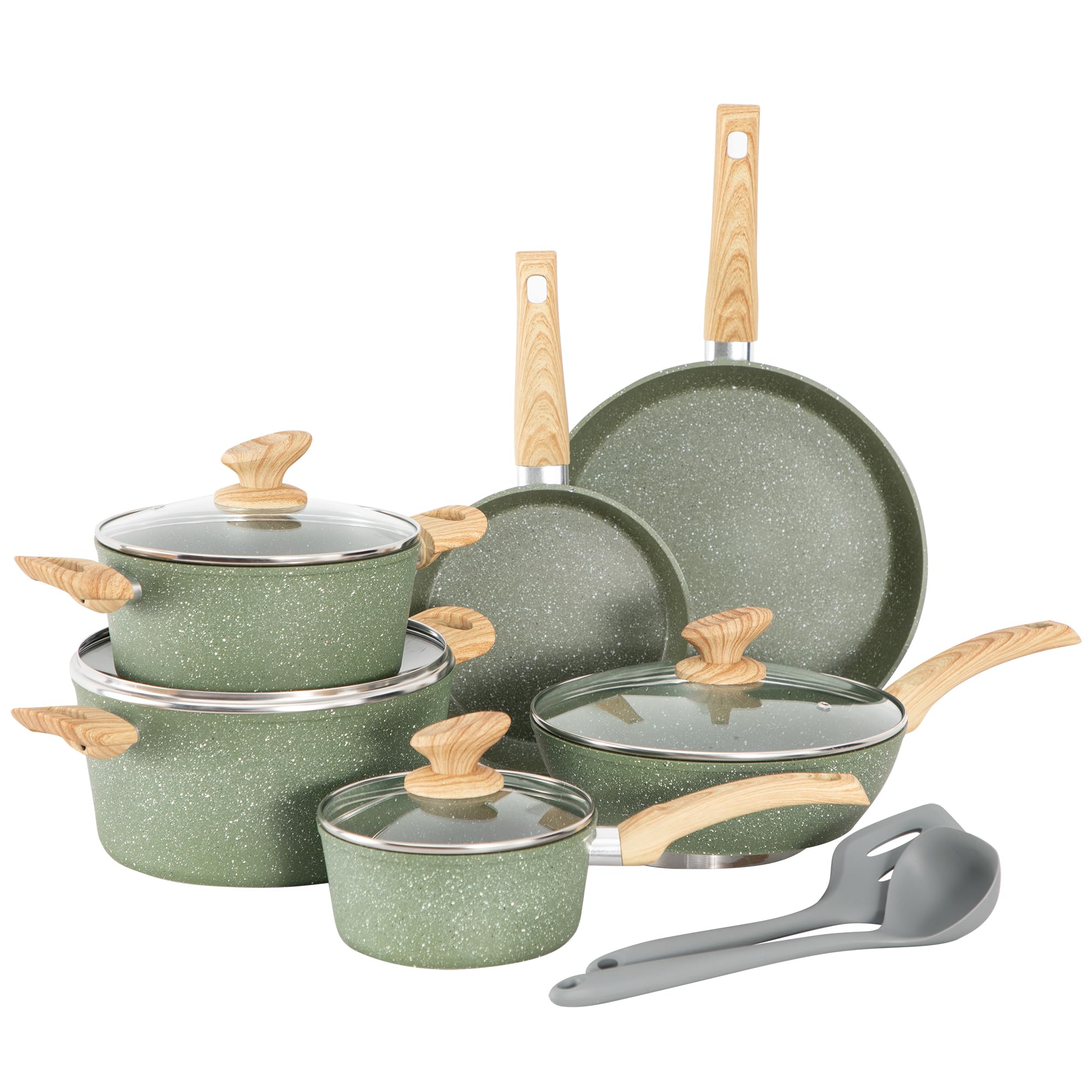 Kitchen Academy Set Pentole Antiaderenti 12 Pezzi, Verde