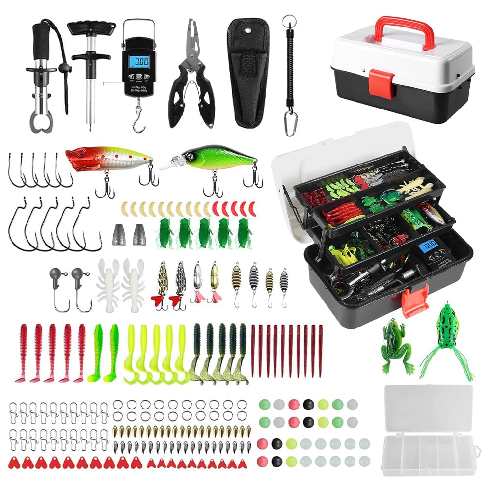 Set 213 Esche e Attrezzi da Pesca con Valigetta