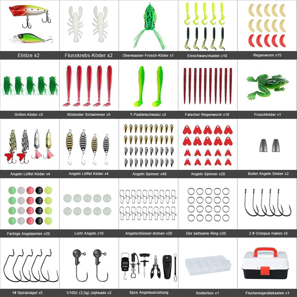 Set 213 Esche e Attrezzi da Pesca con Valigetta - immagine 4