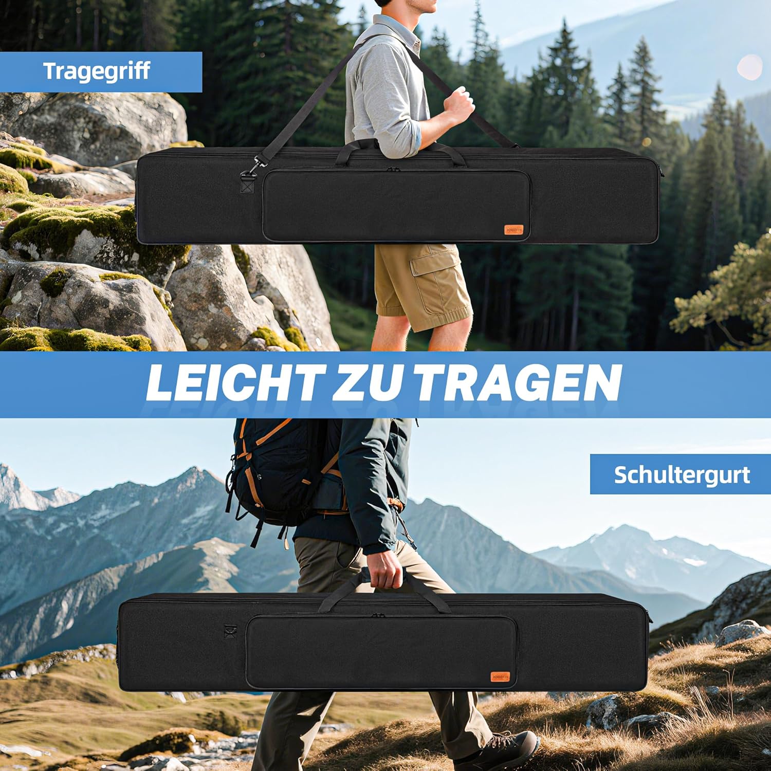 OUUTMEE Borsa Portatile per Treppiede con Tracolla, Nero - immagine 5