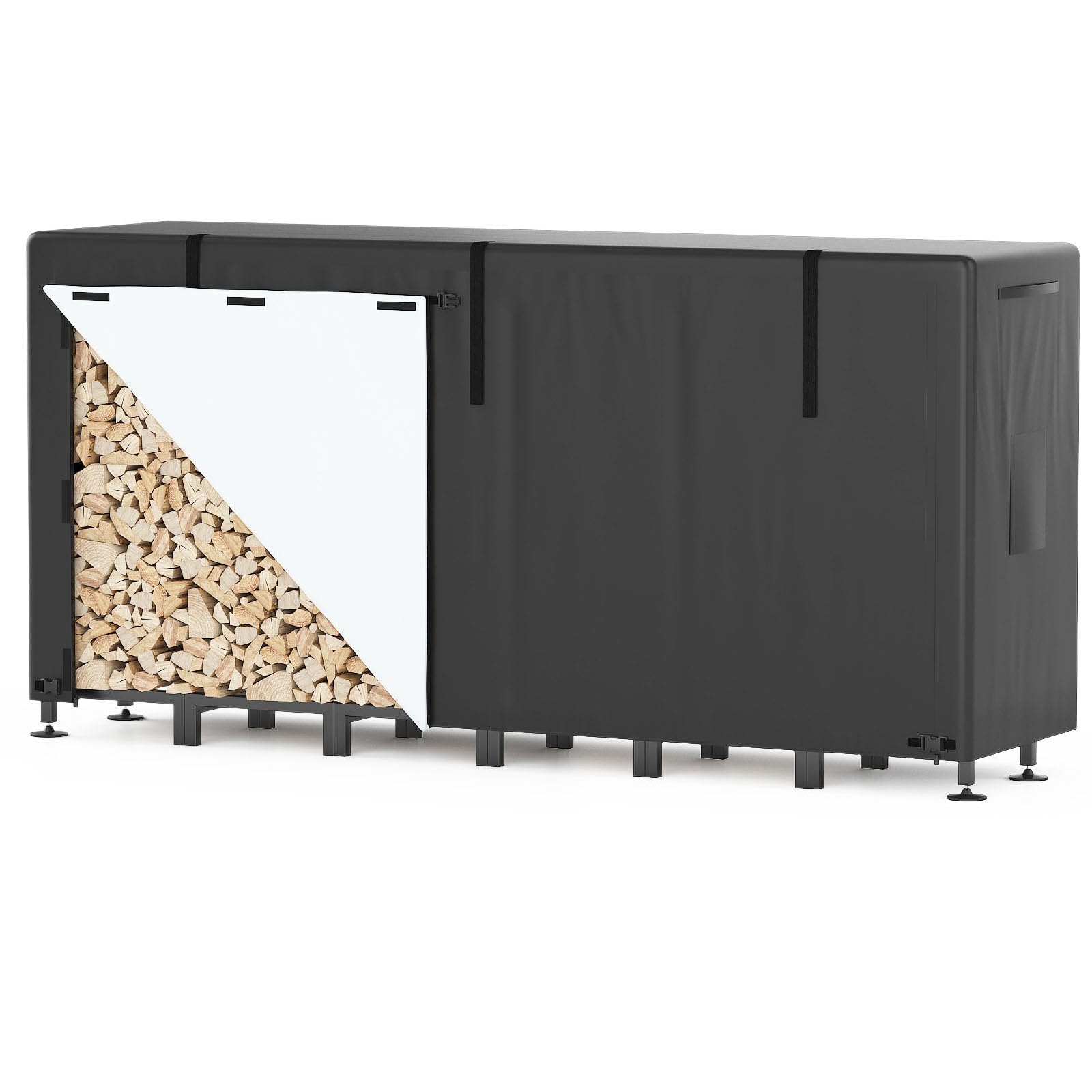 Himimi® Portalegna Esterno Regolabile con Copertura