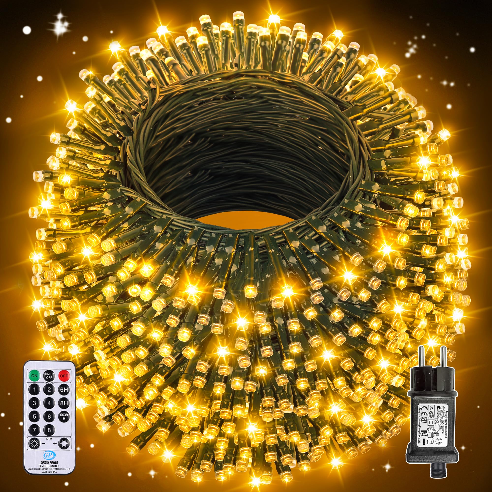 Auriostar Luci Natale Esterno 60m, 600LED IP44