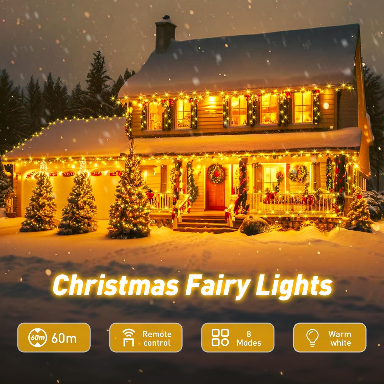 Auriostar Luci Natale Esterno 60m, 600LED IP44 - immagine 2