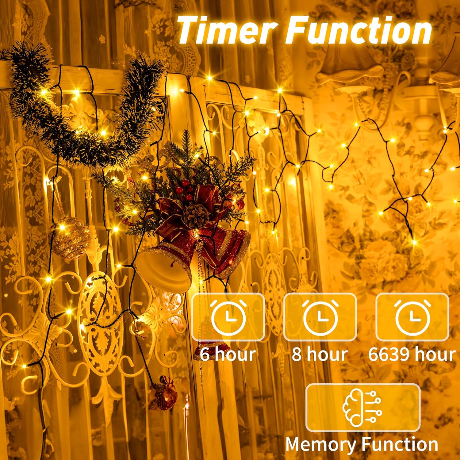 Auriostar Luci Natale Esterno 60m, 600LED IP44 - immagine 6