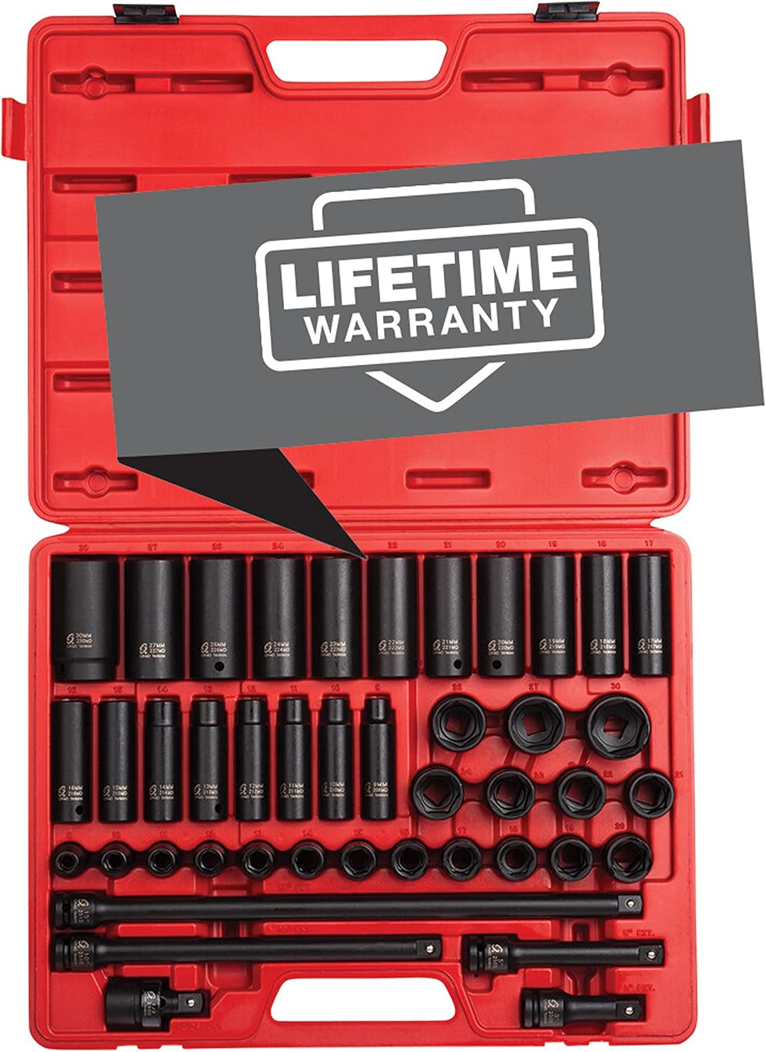 Sunex 2568 1/2-inch Drive SAE Master Impact socket set, 43-piece, 2569 - immagine 1