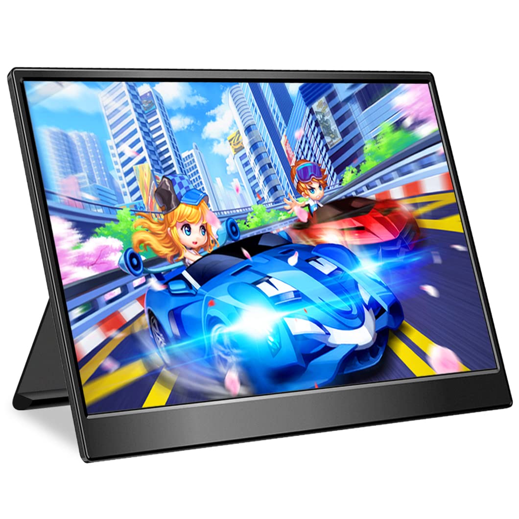 Portable Gaming Monitor 15.6" FHD Tragbarer Monitor 300Hz, 1ms, Portable Montior 100% SRGB HDR, Non-Glare, ausklappbarer Kickstand, USB-C, HDMI,Mini DP Port