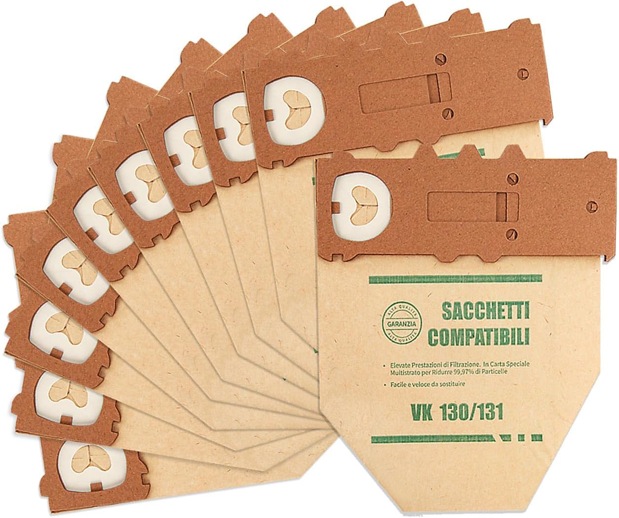 8 Sacchetti per Aspirapolvere vorwerk folletto VK130 VK131 - immagine 1