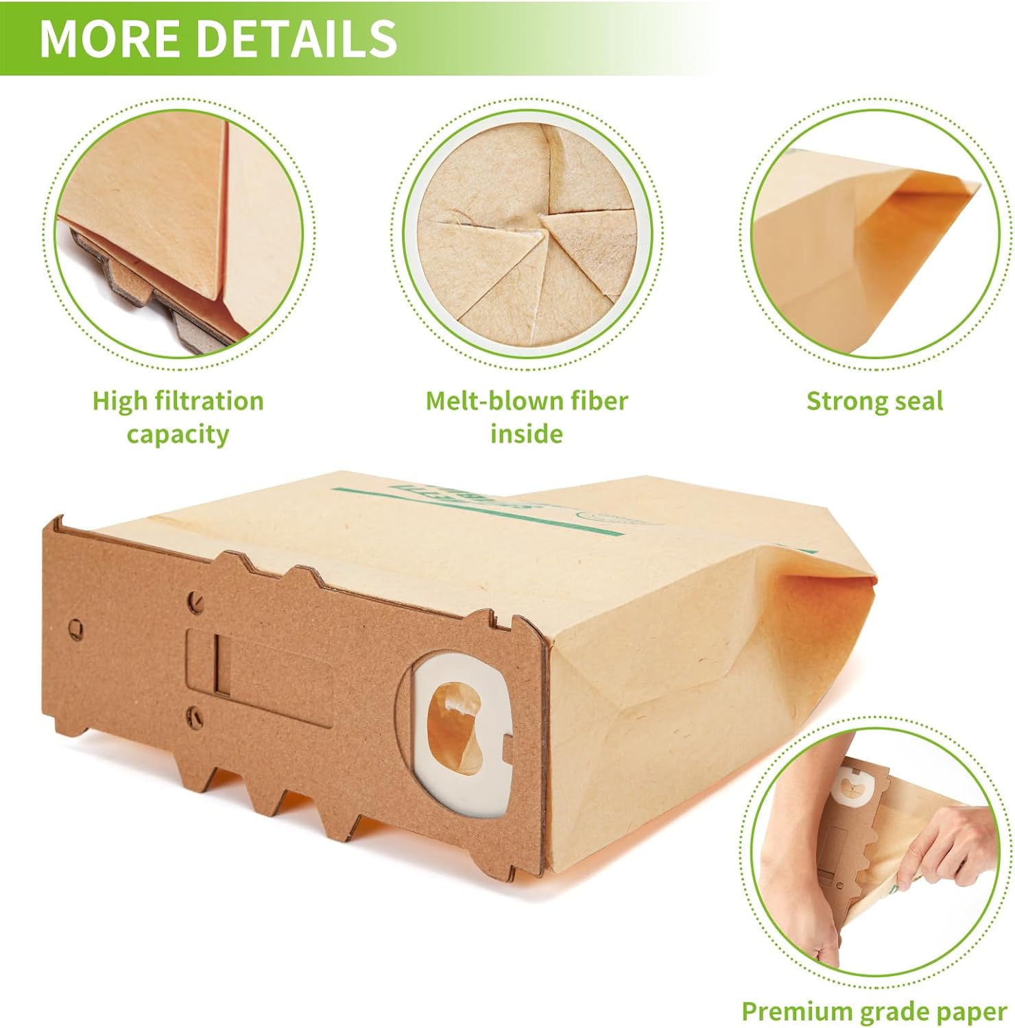 8 Sacchetti per Aspirapolvere vorwerk folletto VK130 VK131 - immagine 3